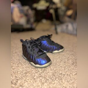 Nike Foamposite Purple Metallic Finish Sneakers